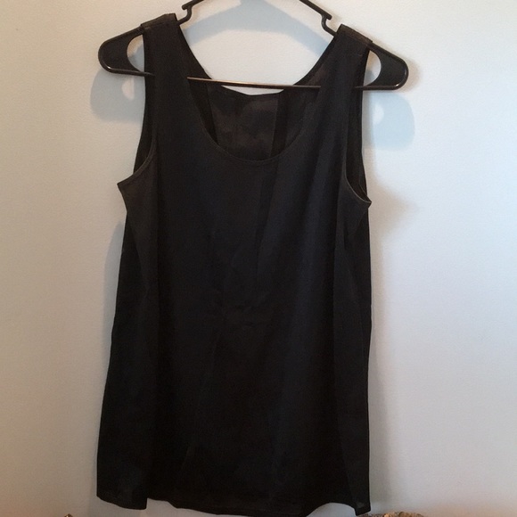Joan Walters size small black camisole and lace over shirt in gold. Dry clean. - Picture 7 of 13